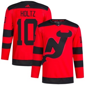 Alexander Holtz Men's Adidas New Jersey Devils Authentic Red 2024 Stadium Series Primegreen Jersey