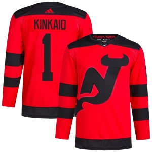 Keith Kinkaid Men's Adidas New Jersey Devils Authentic Red 2024 Stadium Series Primegreen Jersey