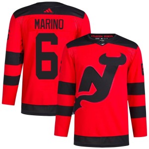 John Marino Men's Adidas New Jersey Devils Authentic Red 2024 Stadium Series Primegreen Jersey