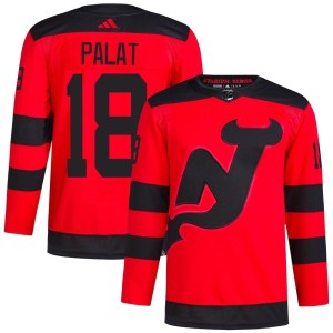 Ondrej Palat Men's Adidas New Jersey Devils Authentic Red 2024 Stadium Series Primegreen Jersey