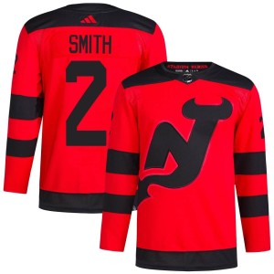 Brendan Smith Men's Adidas New Jersey Devils Authentic Red 2024 Stadium Series Primegreen Jersey