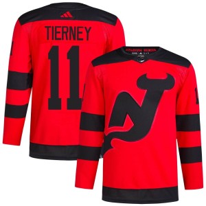 Chris Tierney Men's Adidas New Jersey Devils Authentic Red 2024 Stadium Series Primegreen Jersey