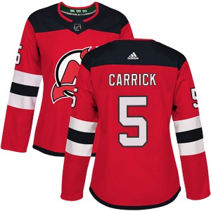 Connor Carrick Women's Adidas New Jersey Devils Authentic Red Home Jersey
