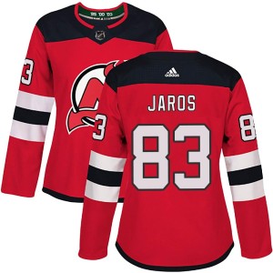 Christian Jaros Women's Adidas New Jersey Devils Authentic Red Home Jersey