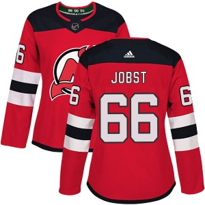 Mason Jobst Women's Adidas New Jersey Devils Authentic Red Home Jersey