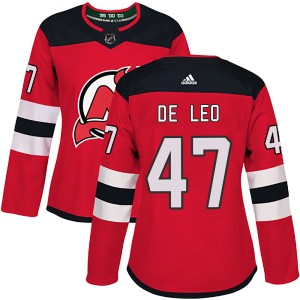 Chase De Leo Women's Adidas New Jersey Devils Authentic Red Home Jersey