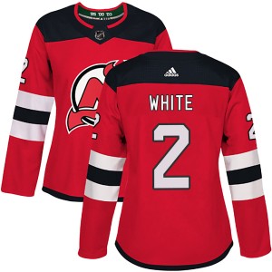 Colton White Women's Adidas New Jersey Devils Authentic White Red Home Jersey