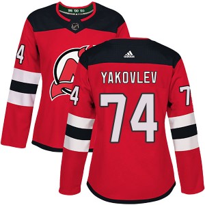Egor Yakovlev Women's Adidas New Jersey Devils Authentic Red Home Jersey
