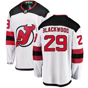 MacKenzie Blackwood Men's Fanatics Branded New Jersey Devils Breakaway White Mackenzie Blackwood Away Jersey