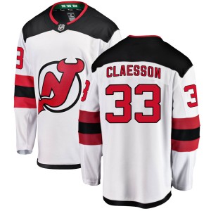 Fredrik Claesson Men's Fanatics Branded New Jersey Devils Breakaway White ized Away Jersey