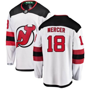 Dawson Mercer Men's Fanatics Branded New Jersey Devils Breakaway White Away Jersey
