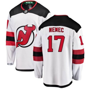Simon Nemec Men's Fanatics Branded New Jersey Devils Breakaway White Away Jersey