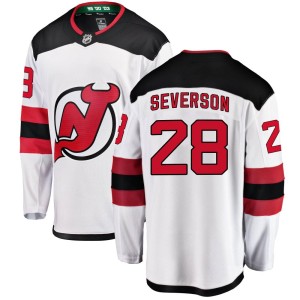 Damon Severson Men's Fanatics Branded New Jersey Devils Breakaway White Away Jersey