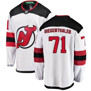 Jonas Siegenthaler Men's Fanatics Branded New Jersey Devils Breakaway White Away Jersey