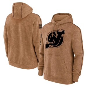 Men's New Jersey Devils Brown 2023 Salute to Service Club Pullover Hoodie