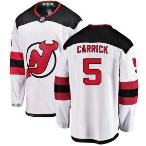 Connor Carrick Youth Fanatics Branded New Jersey Devils Breakaway White Away Jersey