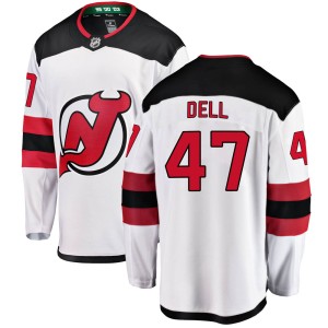 Aaron Dell Youth Fanatics Branded New Jersey Devils Breakaway White Away Jersey