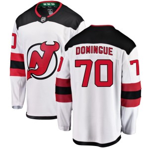 Louis Domingue Youth Fanatics Branded New Jersey Devils Breakaway White Away Jersey