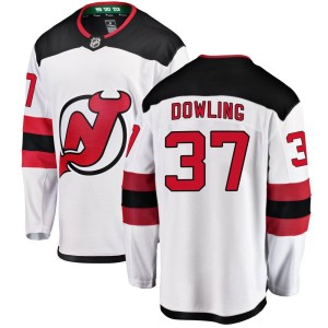 Justin Dowling Youth Fanatics Branded New Jersey Devils Breakaway White Away Jersey