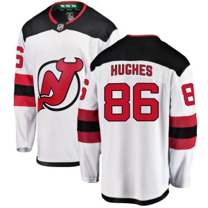 Jack Hughes Youth Fanatics Branded New Jersey Devils Breakaway White Away Jersey