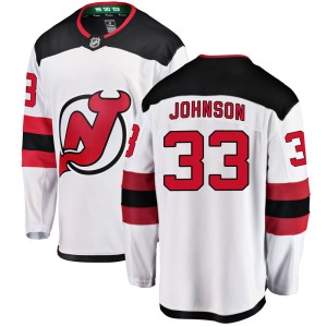 Cam Johnson Youth Fanatics Branded New Jersey Devils Breakaway White Away Jersey