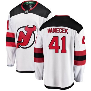 Vitek Vanecek Youth Fanatics Branded New Jersey Devils Breakaway White Away Jersey