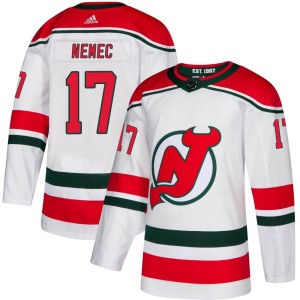 Simon Nemec Youth Adidas New Jersey Devils Authentic White Alternate Jersey