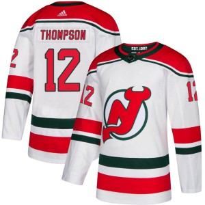 Tyce Thompson Youth Adidas New Jersey Devils Authentic White Alternate Jersey