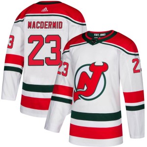 Kurtis MacDermid Men's Adidas New Jersey Devils Authentic White Alternate Jersey