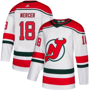Dawson Mercer Men's Adidas New Jersey Devils Authentic White Alternate Jersey