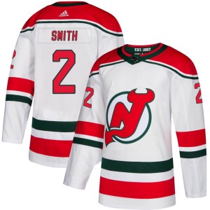 Brendan Smith Men's Adidas New Jersey Devils Authentic White Alternate Jersey