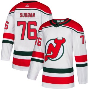 P.K. Subban Men's Adidas New Jersey Devils Authentic White Alternate Jersey