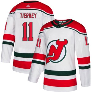 Chris Tierney Men's Adidas New Jersey Devils Authentic White Alternate Jersey
