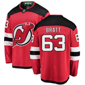 Jesper Bratt Youth Fanatics Branded New Jersey Devils Breakaway Red Home Jersey