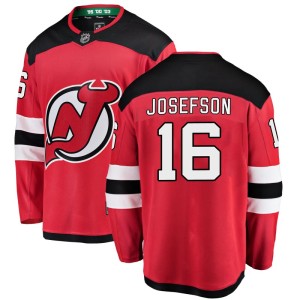 Jacob Josefson Youth Fanatics Branded New Jersey Devils Breakaway Red Home Jersey