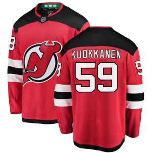 Janne Kuokkanen Youth Fanatics Branded New Jersey Devils Breakaway Red Home Jersey