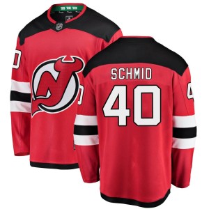 Akira Schmid Youth Fanatics Branded New Jersey Devils Breakaway Red Home Jersey