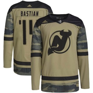 Nathan Bastian Youth Adidas New Jersey Devils Authentic Camo Military Appreciation Practice Jersey