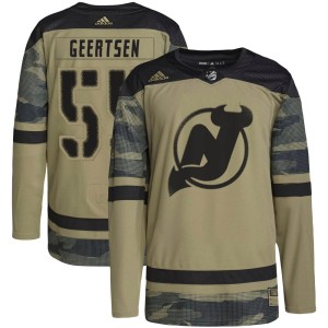 Mason Geertsen Youth Adidas New Jersey Devils Authentic Camo Military Appreciation Practice Jersey