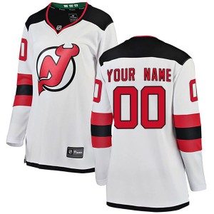 Custom Women's Fanatics Branded New Jersey Devils Breakaway White Custom Away Jersey