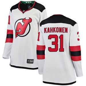Kaapo Kahkonen Women's Fanatics Branded New Jersey Devils Breakaway White Away Jersey