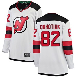 Nikita Okhotiuk Women's Fanatics Branded New Jersey Devils Breakaway White Away Jersey