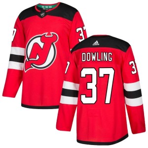 Justin Dowling Youth Adidas New Jersey Devils Authentic Red Home Jersey
