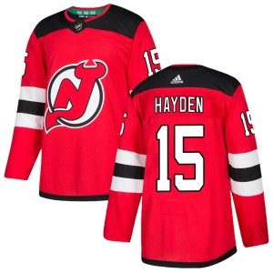 John Hayden Youth Adidas New Jersey Devils Authentic Red Home Jersey