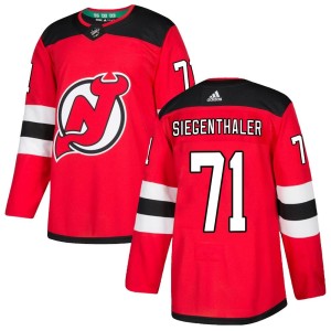 Jonas Siegenthaler Youth Adidas New Jersey Devils Authentic Red Home Jersey
