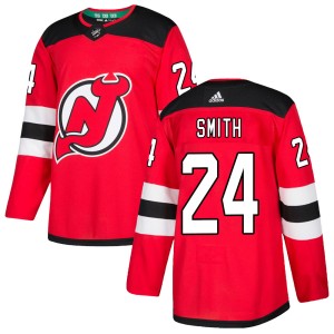 Ty Smith Youth Adidas New Jersey Devils Authentic Red Home Jersey