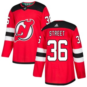 Ben Street Youth Adidas New Jersey Devils Authentic Red Home Jersey