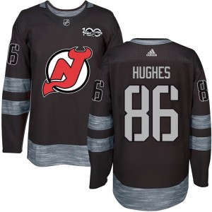 Jack Hughes Youth New Jersey Devils Authentic Black 1917-2017 100th Anniversary Jersey