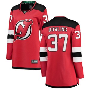 Justin Dowling Women's Fanatics Branded New Jersey Devils Breakaway Red Home Jersey