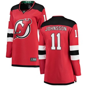 Andreas Johnsson Women's Fanatics Branded New Jersey Devils Breakaway Red Home Jersey